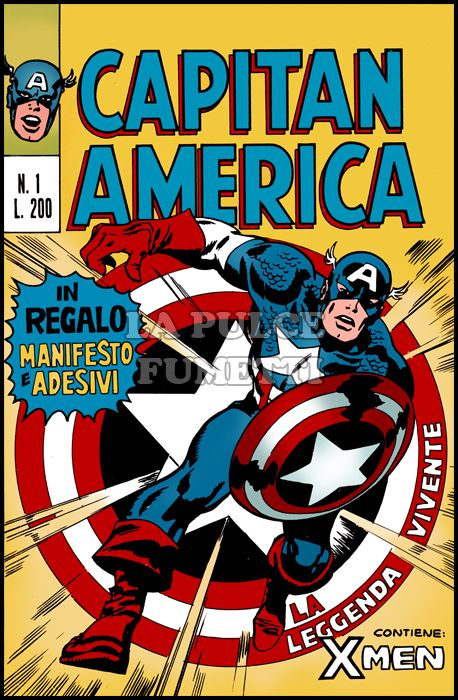 CAPITAN AMERICA #     1: LA LEGGENDA VIVENTE + MANIFESTO + ADESIVI